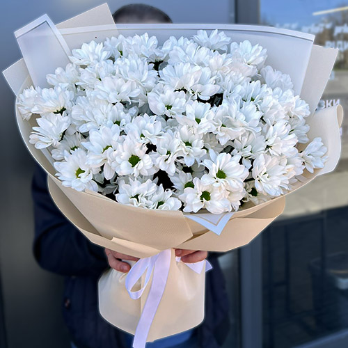 букет білих кущових хризантем фото